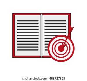 open book and bullseye  icon 