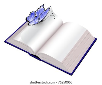 Open book with butterfly