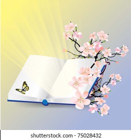 open book with butterfly  flying from it