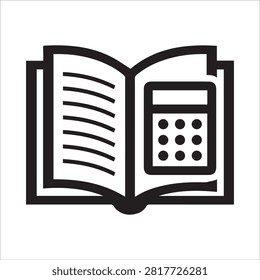 Open book with calculator icon calculator education accounting