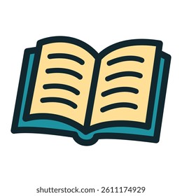 Open Book Cartoon Illustration Education School Reading.