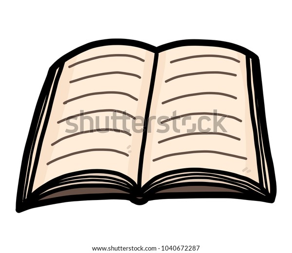 Open Book Cartoon Vector Illustration Hand Stock Vector Royalty Free Shutterstock