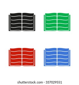 Open book - color vector icon