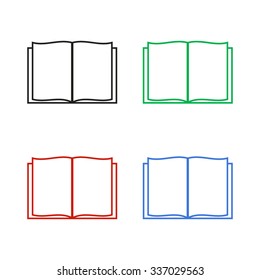 Open book - color vector icon