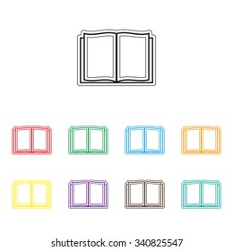 Open book - color vector icon