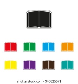 Open book - color vector icon