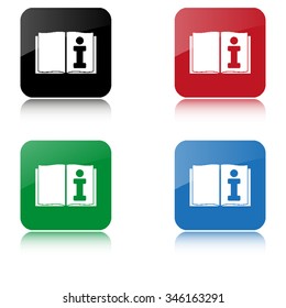 Open book  - color vector icon  with shadow