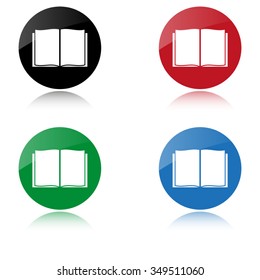 Open book - color vector icon