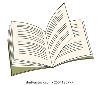 open book color vector illustration