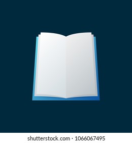 Open book colored education concept icon or symbol on dark background