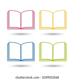 Open Book - Colorful And Editable Vector Icons - Isolated On White Background