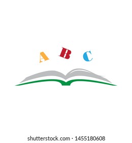 open book and colorful letters, vector