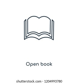 Open book concept line icon. Linear Open book concept outline symbol design. This simple element illustration can be used for web and mobile UI/UX.
