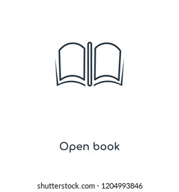 Open book concept line icon. Linear Open book concept outline symbol design. This simple element illustration can be used for web and mobile UI/UX.