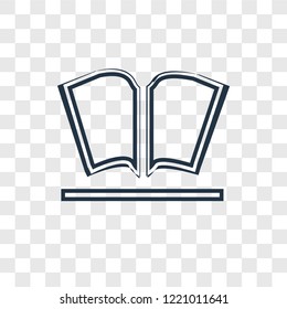 Open book concept vector linear icon isolated on transparent background, Open book concept transparency concept in outline style