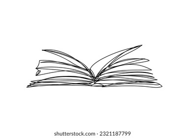 Offenes Buch , kontinuierliche Kunst , Vektorgrafik