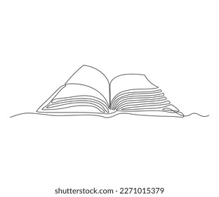 open book Continuous One Line Drawing