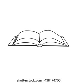 Open book with cover icon, outline style