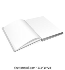 Open book cover. Mockup for the cover design. High detail. Isolated on white background.