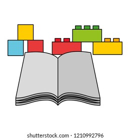 open book cube and blocks kid toys