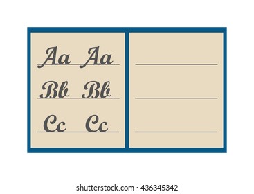 Open book dictionary on white background