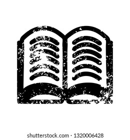 open book distressed icon symbol