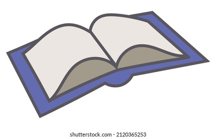 Open book Doodle Illustration Vector Icon. Hand drawn, comic, outline.