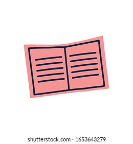 open book doodle line fill style icon design, Ornament sketch art drawing cute idea creative and decorative theme Vector illustration