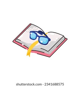 Apertura del taburete del vector del doodle del libro. archivo EPS 10