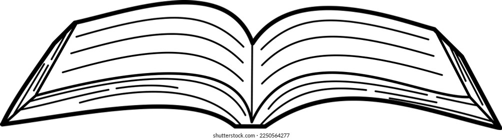Open Book  Doodle Vector  Illustration