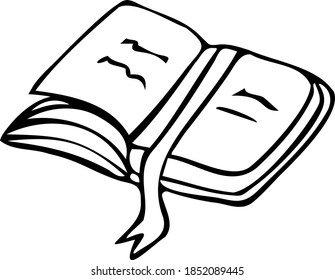 
open book drawn black lines