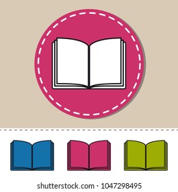 Open Book - Editable Colorful Vector Icons - Isolated On White Background