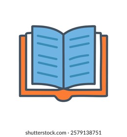 Open book, education and learning icon. Vector illustration in flat style