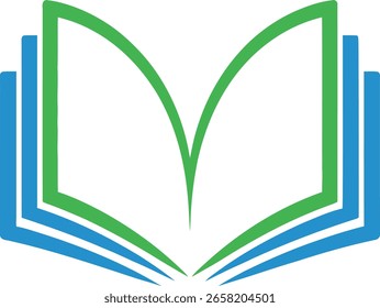 Educación de libro abierto y símbolo de aprendizaje