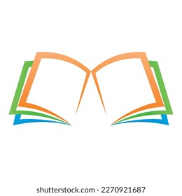 open book education logo flat vector design