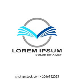 Open book education logo vector