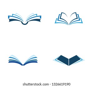 Open book education logo vector image symbol Illustration design template