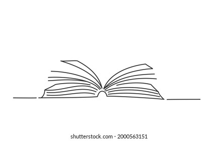 Open book, education, school theme. Hand drawn vector illustration.