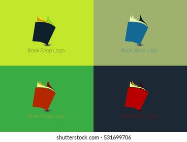 Open book facing sideways logo , vector 