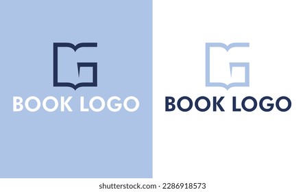 Open Book with feather pen Education Flat Line Vector Logo Design. Book logo design. book shop logo.