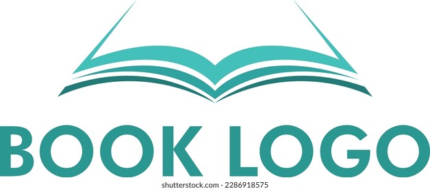 Open Book with feather pen Education Flat Line Vector Logo Design. Book logo design. book shop logo.