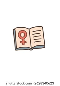 Open book with female sign