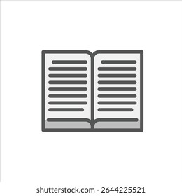 Ícone de estrutura de tópicos de preenchimento de livro aberto. ilustração de linha de cor de livro.