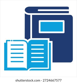 Colección de icono azul plana de libro abierto