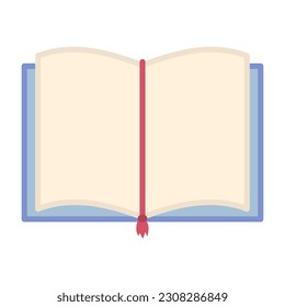 Offenes Buch im flachen Design. Bildungssymbol. Vektorgrafik einzeln auf Weiß.