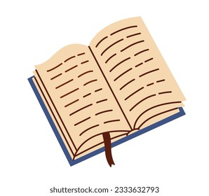 Open book in flat design. Eduction symbol. Vector illustration on white.