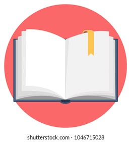 Open Book Flat Design Icon