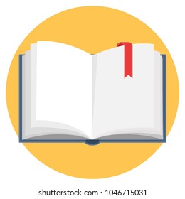 Open Book Flat Design Icon