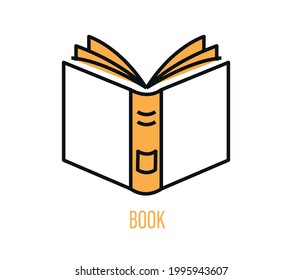 Open book flat design icon. Book education Logo
