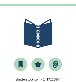 Open book flat design illustration.
